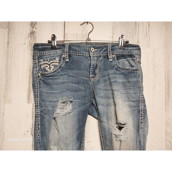 Rock Revival Abrienda Skinny Size 27 Distressed - Picture 4 of 10